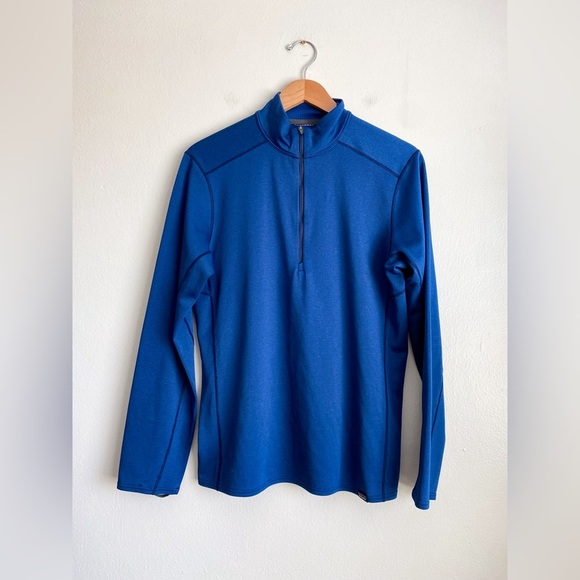 Patagonia Mens Capilene Baselayer Midweight Blue Quarter Zip Pullover Polartec M - Picture 2 of 7